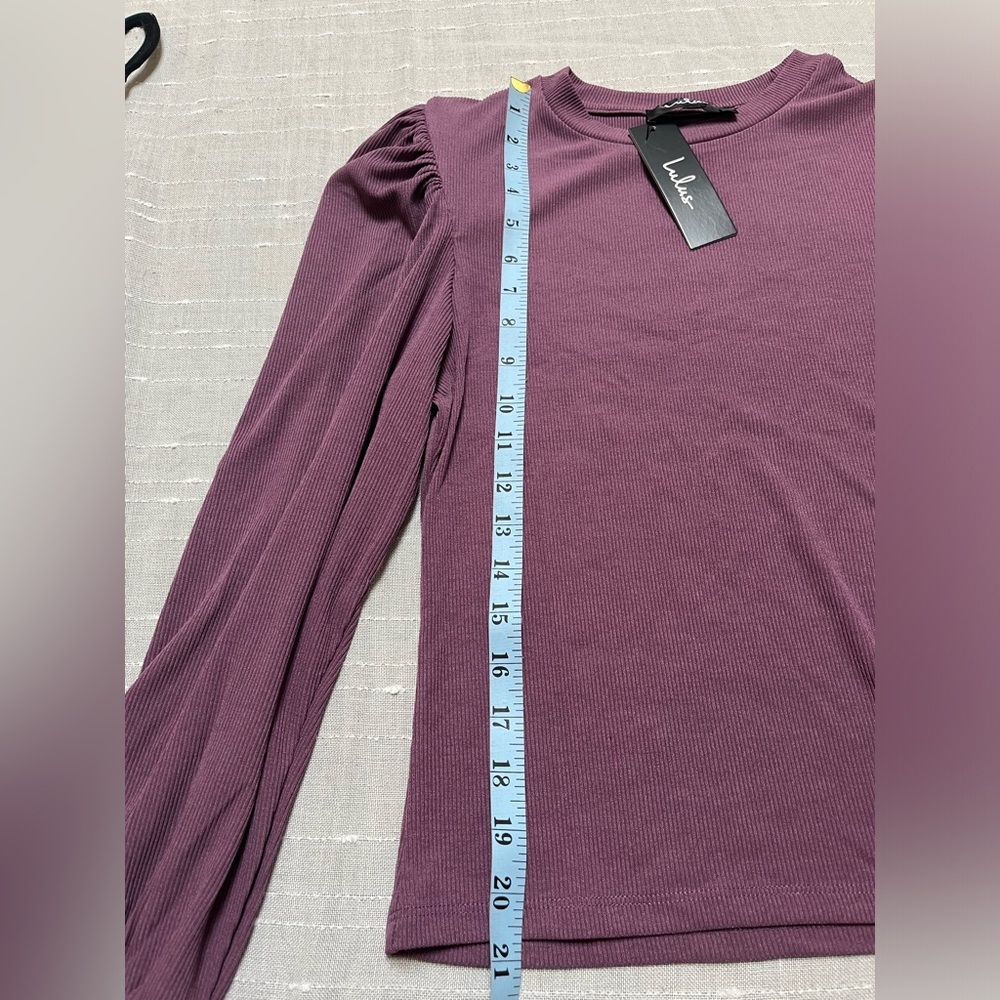 Lulus Ribbed Puff Sleeve Top - Picture 8 of 10